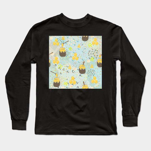 Honey Pattern Long Sleeve T-Shirt by KristinaStellar 